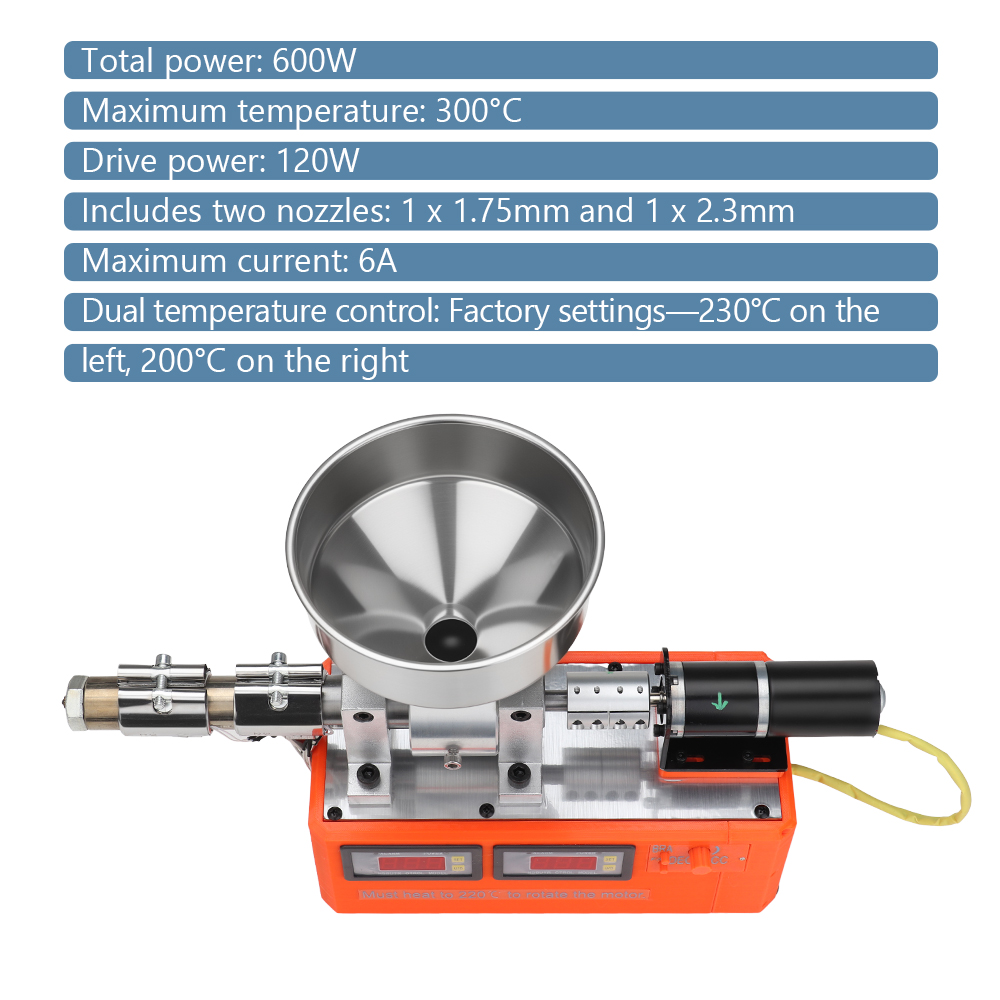 Petg Filament - เครื่องอัดรีดพลาสติกแบบสกรูเดี่ยวขนาดเล็กสำหรับงานพิมพ์ 3 มิติ ใช้กับเส้นพลาสติก PLA PETG