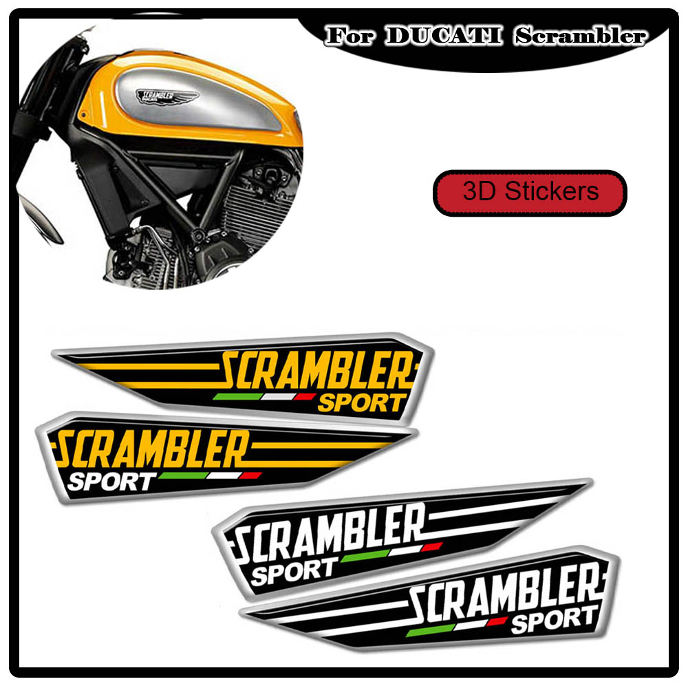 Resin Vat - สติ๊กเกอร์ติดถังน้ำมันสำหรับรถมอเตอร์ไซค์ DUCATI Scrambler พร้อมตราสัญลักษณ์ โลโก้ ป้องกันรอยขีดข่วน