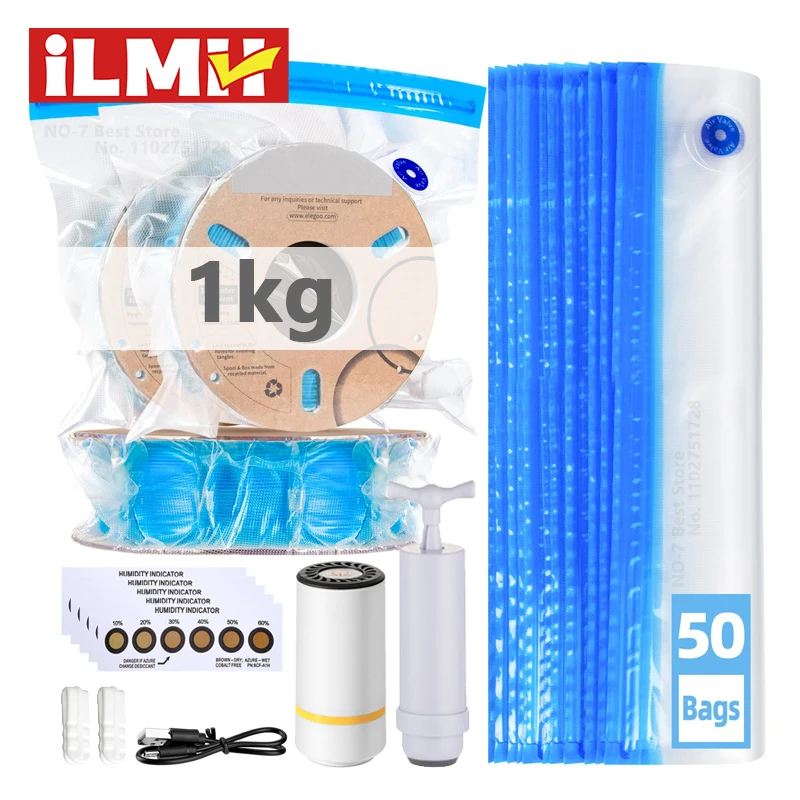 Petg Filament - ถุงสูญญากาศใยเครื่องพิมพ์ 3D พร้อมปั๊มลมไฟฟ้าแบบชาร์จ USB, การซีลสูญญากาศสําหรับการจัดเก็บเส้นใย PLA
