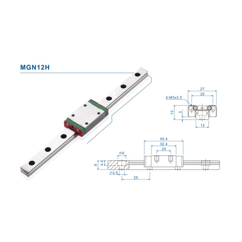 รางเลื่อนแบบเส้นตรงขนาด 12 มม. - Linear Rail Mgn12H Set บทวิจารณ์และราคา
