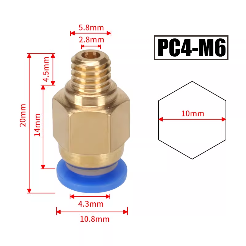 10 ชิ้น/ล็อต ข้อต่อลม PC4-M10  - Bowden Tube บทวิจารณ์และราคา
