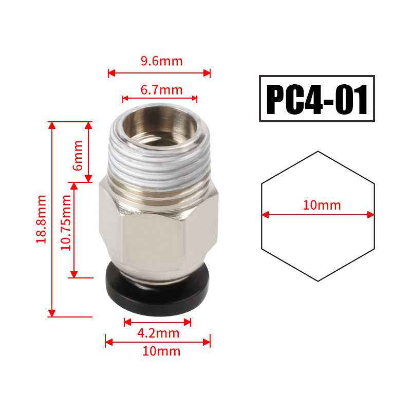 10 ชิ้น/ล็อต ข้อต่อลม PC4-M10  - Bowden Tube บทวิจารณ์และราคา