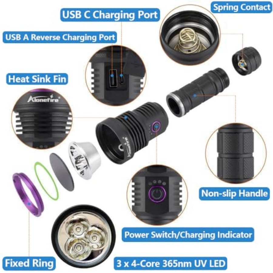 ไฟฉาย UV SV43 36W 365nm ชาร์จ  - Uv Resin บทวิจารณ์และราคา
